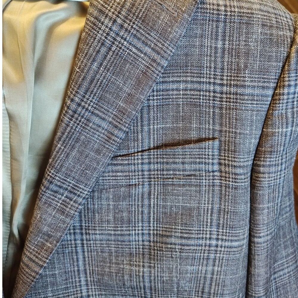 Peter Millar X Loro Piana Blazer 40R Wool/Silk/Linen Coat Jacket Brown Italy